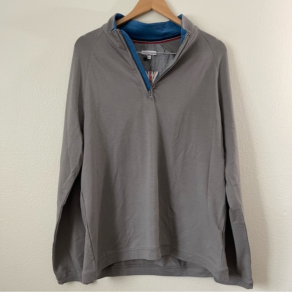 English Laundry Mockneck Half Zip Grey Sweater in Size L - Picture 4 of 13